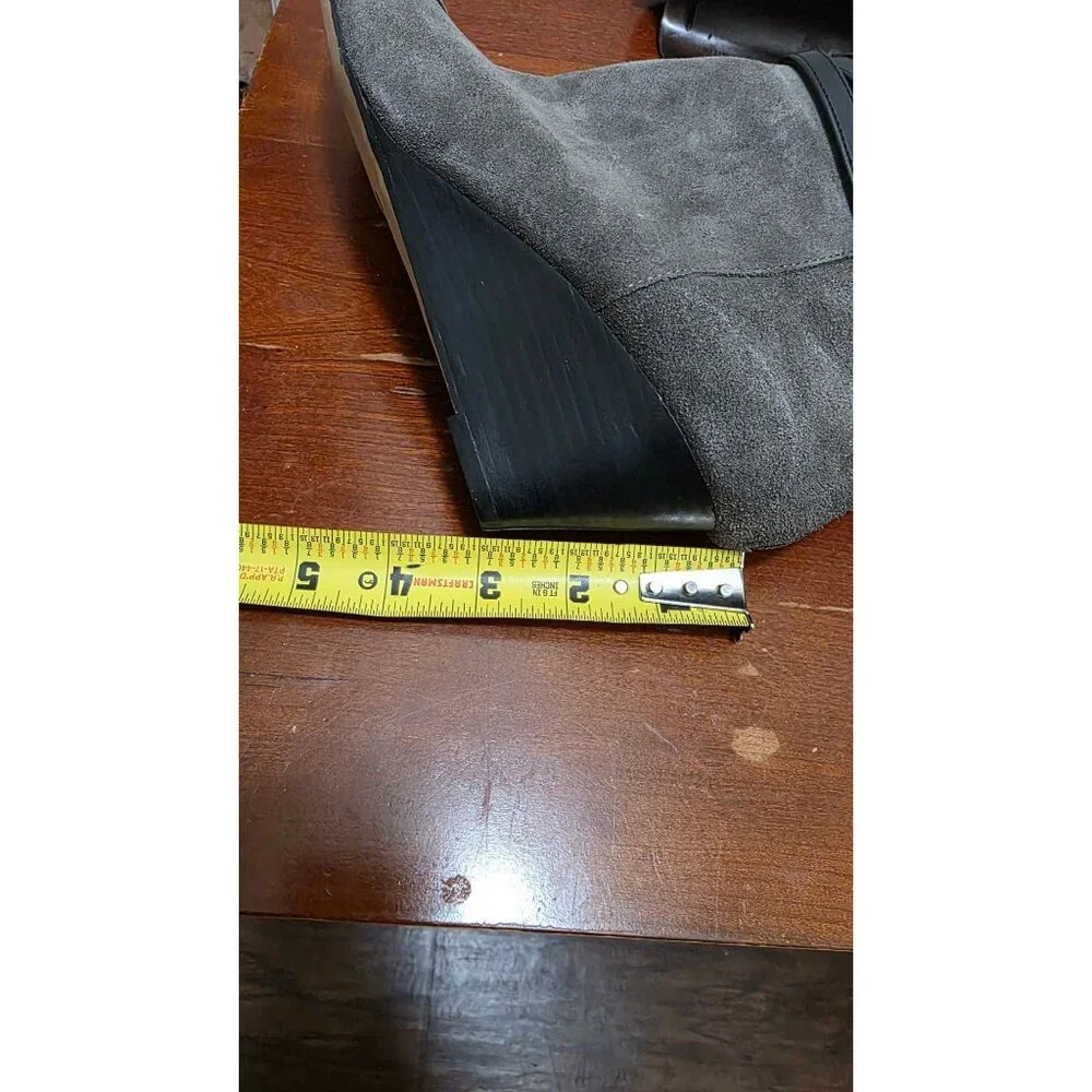 Julianne Hough For Sole Society Nila Women's 8.5BGray Knee-High Suede Wedge Boot